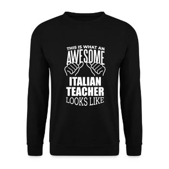 Italian - Unisex Sweatshirt - black - Front - Alina (178cm) & Michal (187cm)