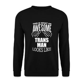 Trans Man - Sweat-shirt Unisexe - noir - Devant - Alina (178cm) & Michal (187cm)
