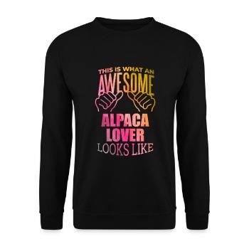 Alpaca - Unisex Sweatshirt - black - Front - Alina (178cm) & Michal (187cm)
