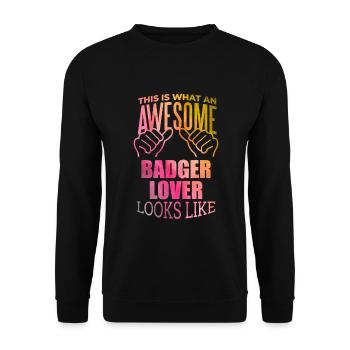 Badger - Unisex Sweatshirt - black - Front - Alina (178cm) & Michal (187cm)