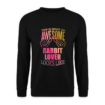 Rabbit - Unisex Sweatshirt - black - Front - Alina (178cm) & Michal (187cm)