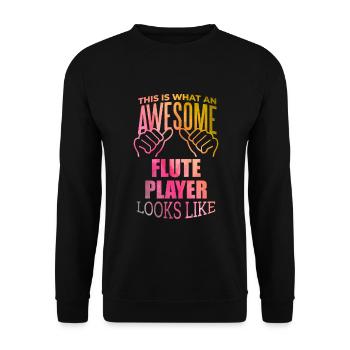 Flute - Unisex Sweatshirt - black - Front - Alina (178cm) & Michal (187cm)