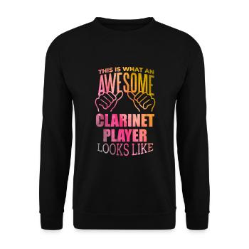 clarinette - Sweat-shirt Unisexe - noir - Devant - Alina (178cm) & Michal (187cm)