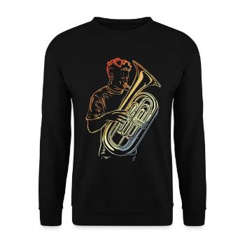 Tubist Zeichnung Vintage - Unisex Pullover - Schwarz - Vorne - Alina (178cm) & Michal (187cm)