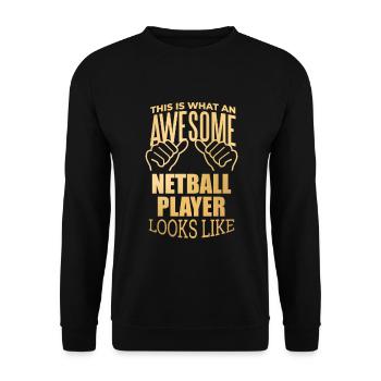 Netzball - Unisex Pullover - Schwarz - Vorne - Alina (178cm) & Michal (187cm)