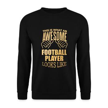 Fußball Fußball Fußball - Unisex Pullover - Schwarz - Vorne - Alina (178cm) & Michal (187cm)