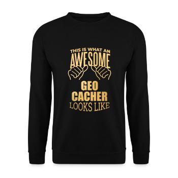 Geocache - Unisex Pullover - Schwarz - Vorne - Alina (178cm) & Michal (187cm)