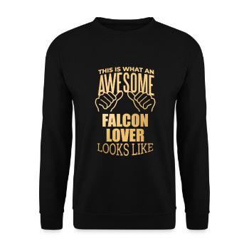 Faucon - Sweat-shirt Unisexe - noir - Devant - Alina (178cm) & Michal (187cm)