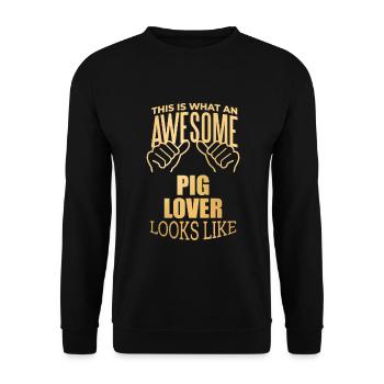 Cochon - Sweat-shirt Unisexe - noir - Devant - Alina (178cm) & Michal (187cm)