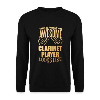 Klarinette - Unisex Pullover - Schwarz - Vorne - Alina (178cm) & Michal (187cm)