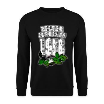 Best Vintage: 1956, Year of Birth, Wine, Wine Glass - Unisex Sweatshirt - black - Front - Alina (178cm) & Michal (187cm)