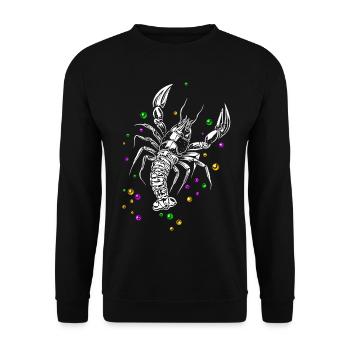 Mardi Gras lobster lobster with beads - Unisex Sweatshirt - black - Front - Alina (178cm) & Michal (187cm)