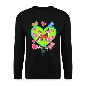Retro Fox Foxes Vintage 80s 90s Vixen - Unisex Sweatshirt - black - Front - Alina (178cm) & Michal (187cm)