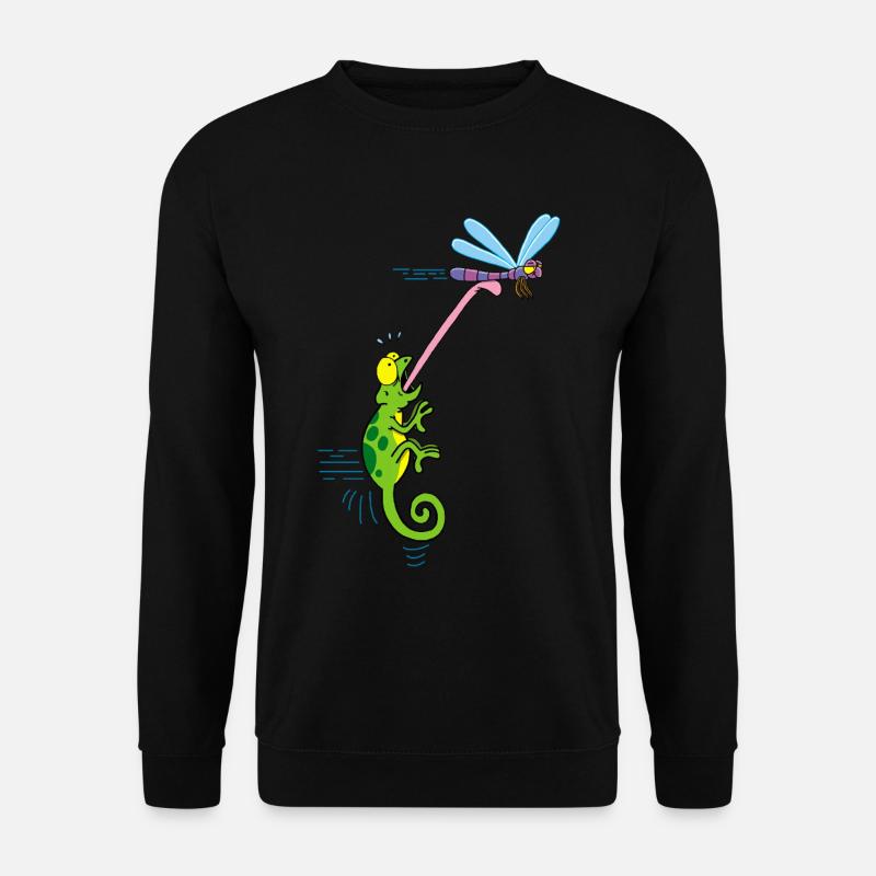 La libellule et le caméléon - Sweat-shirt Unisexe - noir