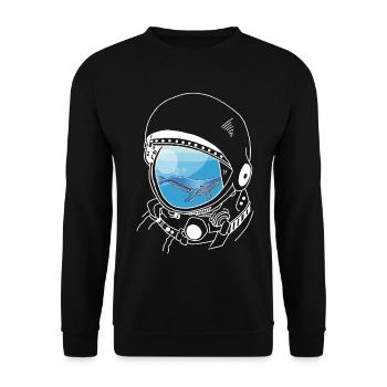 Une baleine dans les étoiles (blanc) - Sweat-shirt Unisexe - noir - Devant - Alina (178cm) & Michal (187cm)