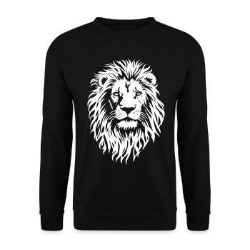 Majestic lion head in black and white - Unisex Sweatshirt - black - Front - Alina (178cm) & Michal (187cm)