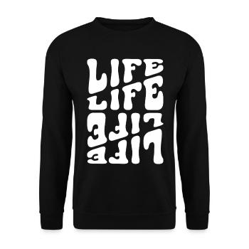 Life like Letters Psychedelic - Unisex Pullover - Schwarz - Vorne - Alina (178cm) & Michal (187cm)