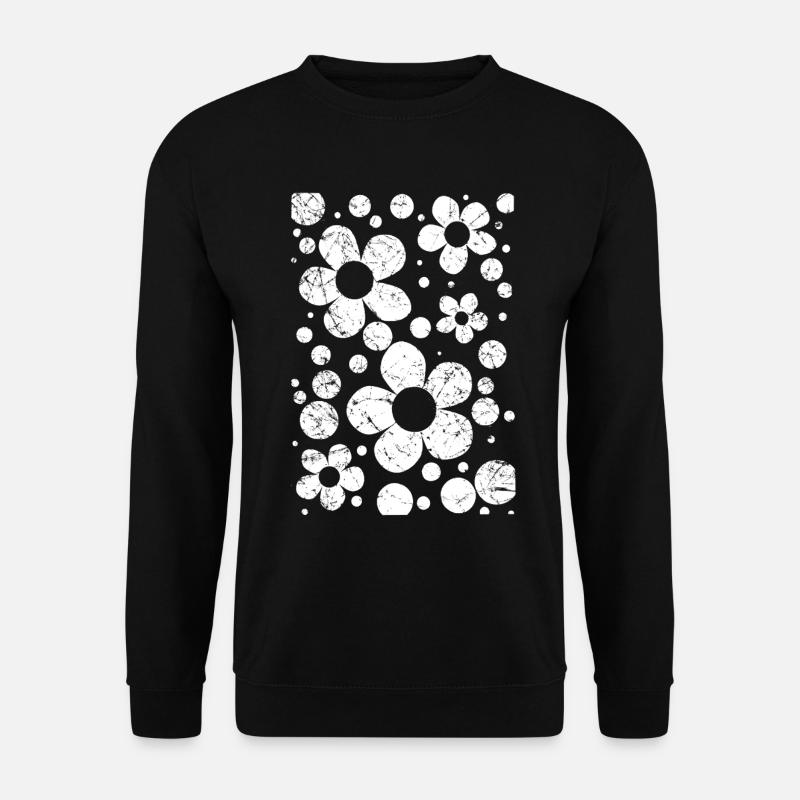 Blumenmuster Blumen weiß 60s Garten Florence used  - Unisex Pullover - Schwarz