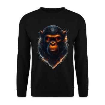 Singe cyberpunk - Sweat-shirt Unisexe - noir - Devant - Alina (178cm) & Michal (187cm)