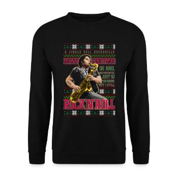 Jingle Bell Rockabilly Xmas RHPS Eddie - Unisex Sweatshirt - black - Front - Alina (178cm) & Michal (187cm)