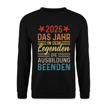 2026 Year Legends Finish Education - Unisex Sweatshirt - black - Front - Alina (178cm) & Michal (187cm)