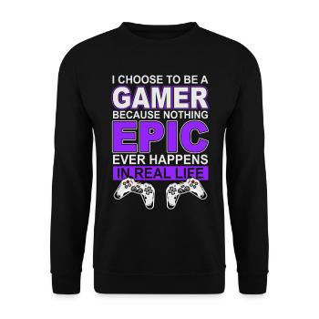 Gamer Gaming - Unisex Sweatshirt - black - Front - Alina (178cm) & Michal (187cm)