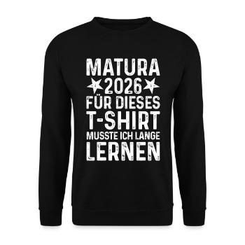 Matura 2026 T-Shirt Saying Long Learning Graduation - Unisex Sweatshirt - black - Front - Alina (178cm) & Michal (187cm)