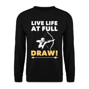Archery Live Life At Full Draw - Unisex Sweatshirt - black - Front - Alina (178cm) & Michal (187cm)