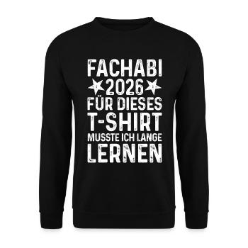 T-shirt Fachabi 2026 indiquant la remise des diplômes de longue durée d’apprentissage - Sweat-shirt Unisexe - noir - Devant - Alina (178cm) & Michal (187cm)