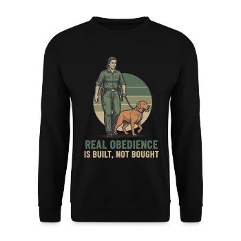 Dog Training Obedience Statement - Unisex Sweatshirt - black - Front - Alina (178cm) & Michal (187cm)