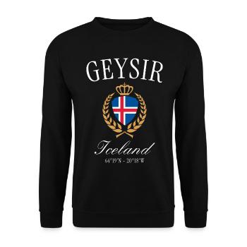Couronne d’armoiries Geyser Iceland – Souvenir de voyage - Sweat-shirt Unisexe - noir - Devant - Alina (178cm) & Michal (187cm)