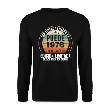 Cadeau Anniversaire Mai 1976, Né en mai 1976 - Sweat-shirt Unisexe - noir - Devant - Alina (178cm) & Michal (187cm)