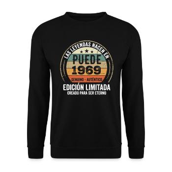 Cadeau Anniversaire Mai 1969, Né en mai 1969 - Sweat-shirt Unisexe - noir - Devant - Alina (178cm) & Michal (187cm)