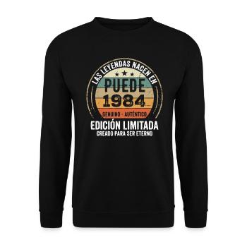 Cadeau Anniversaire Mai 1984, Né en mai 1984 - Sweat-shirt Unisexe - noir - Devant - Alina (178cm) & Michal (187cm)