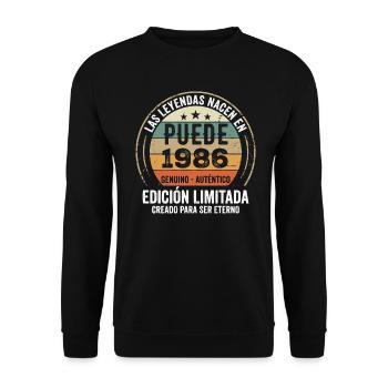 Cadeau Anniversaire Mai 1986, Né en mai 1986 - Sweat-shirt Unisexe - noir - Devant - Alina (178cm) & Michal (187cm)