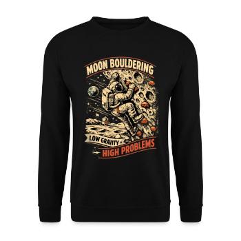 Bloc lunaire : conception d’astronaute vintage - Sweat-shirt Unisexe - noir - Devant - Alina (178cm) & Michal (187cm)