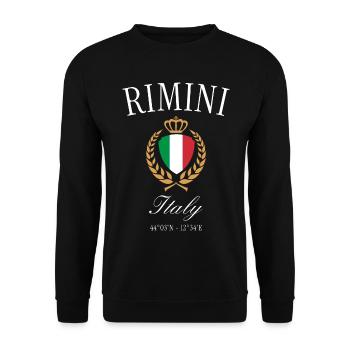 Rimini Italien Wappen Krone – Reise Souvenir - Unisex Pullover - Schwarz - Vorne - Alina (178cm) & Michal (187cm)