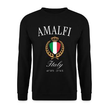 Amalfi Italien Wappen Krone – Reise Souvenir - Unisex Pullover - Schwarz - Vorne - Alina (178cm) & Michal (187cm)