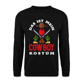 Das Ist Mein Cowboy Kostüm Western Fasching - Unisex Pullover - Schwarz - Vorne - Alina (178cm) & Michal (187cm)