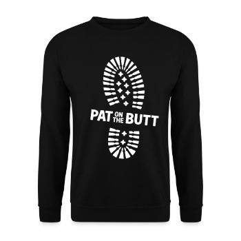 Pat on the Butt Bootprint - Unisex Sweatshirt - black - Front - Alina (178cm) & Michal (187cm)