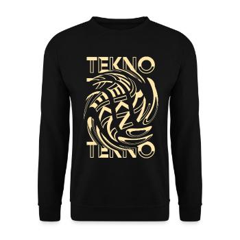 Tekno Spirale - Rave Party Outfit Men Women - Unisex Sweatshirt - black - Front - Alina (178cm) & Michal (187cm)