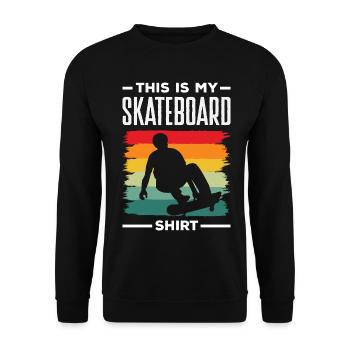 Skateboard Skater Retro Vintage Skaten Geschenk - Unisex Pullover - Schwarz - Vorne - Alina (178cm) & Michal (187cm)