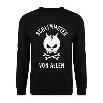Schlimmster Von Allen (Teufel / Halloween / Böse) - Unisex Pullover - Schwarz - Vorne - Alina (178cm) & Michal (187cm)