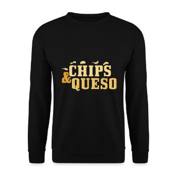 Chips und Queso Lustige Mexikanisches Essen Liebha - Unisex Pullover - Schwarz - Vorne - Alina (178cm) & Michal (187cm)