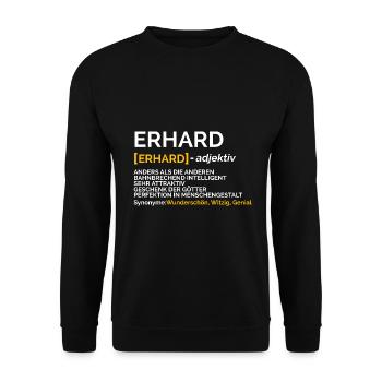 Erhard - Unisex Pullover - Schwarz - Vorne - Alina (178cm) & Michal (187cm)
