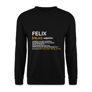 Felix - Unisex Pullover - Schwarz - Vorne - Alina (178cm) & Michal (187cm)