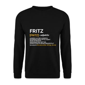 Fritz - Unisex Pullover - Schwarz - Vorne - Alina (178cm) & Michal (187cm)
