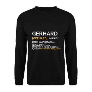 Gerhard - Unisex Pullover - Schwarz - Vorne - Alina (178cm) & Michal (187cm)