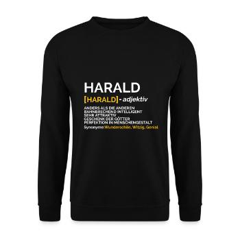 Harald - Unisex Pullover - Schwarz - Vorne - Alina (178cm) & Michal (187cm)