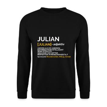 Julian - Unisex Pullover - Schwarz - Vorne - Alina (178cm) & Michal (187cm)